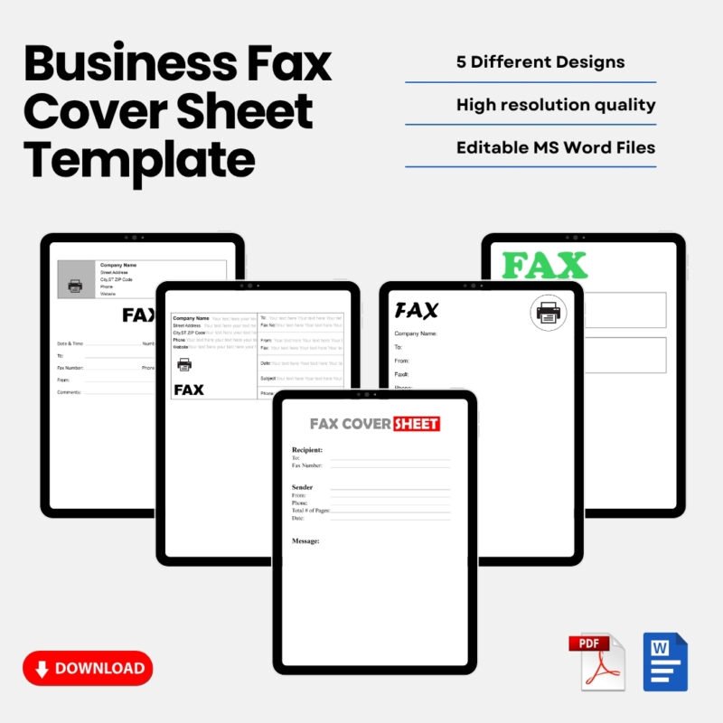 Business Fax Cover Sheet Business Fax Cover Sheet