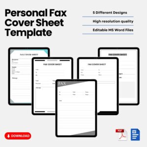 Personal Fax Cover Sheet