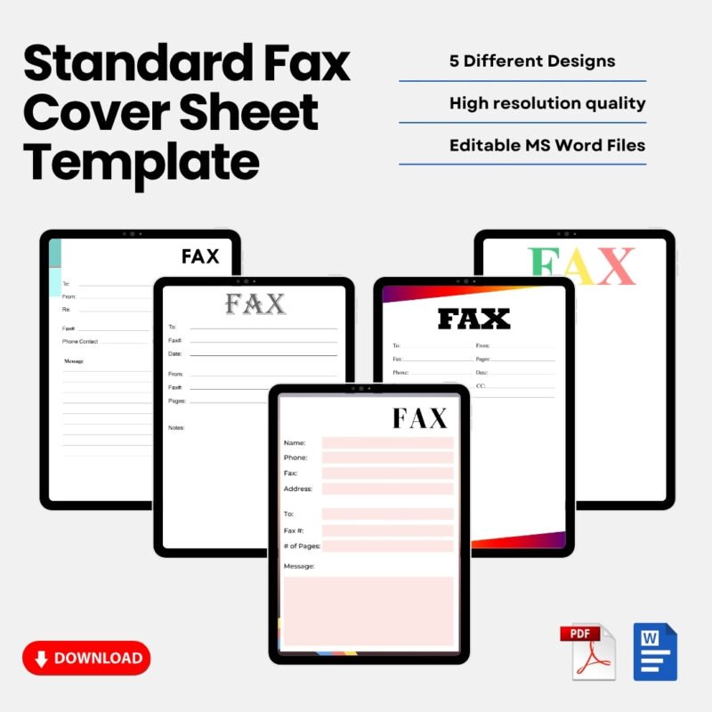 Standard Fax Cover Sheet