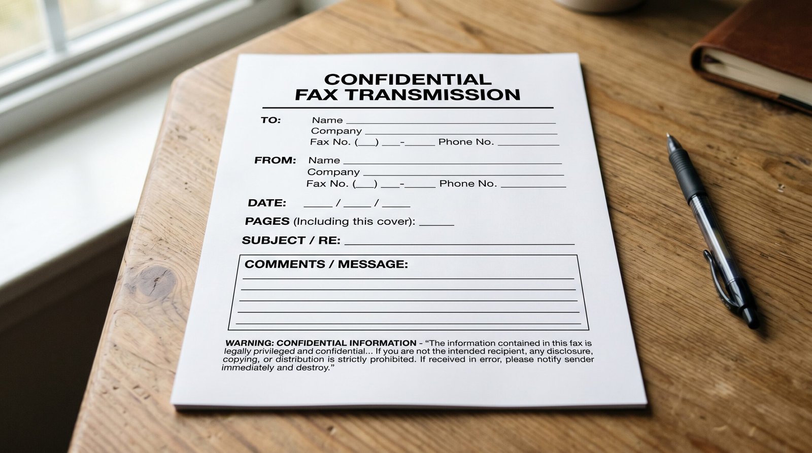 A Confidential Fax Cover Sheet