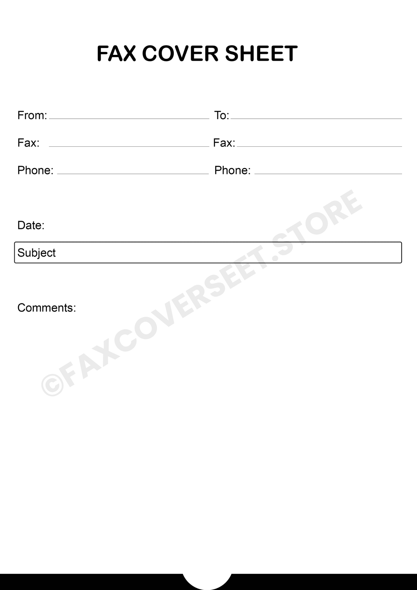 Personal Fax Cover Sheet Template